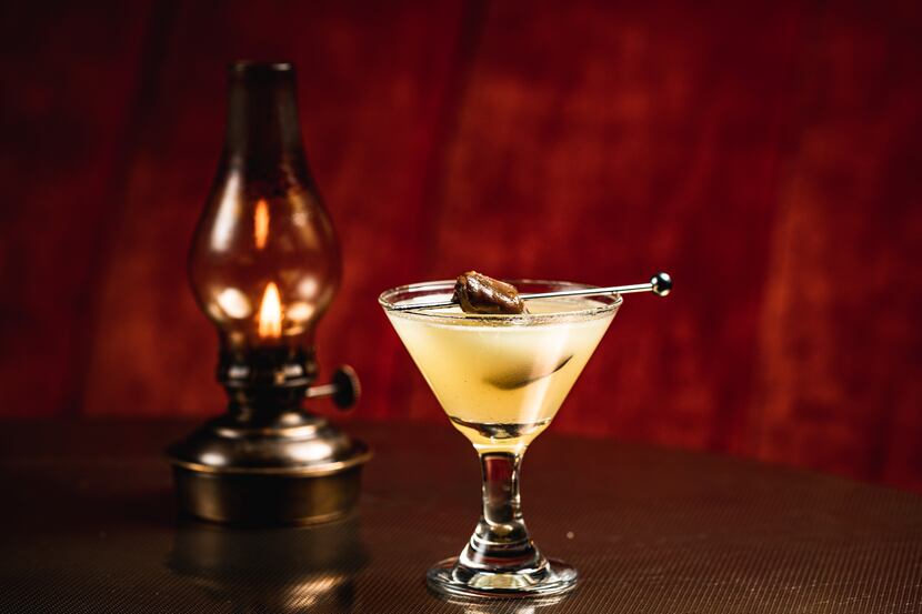 Apothecary bar in Dallas serves the Oyster Rockefeller Shot, which channels the classic dish...