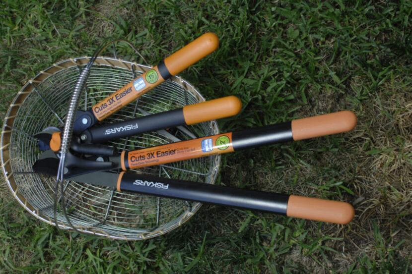 Gardening tools used by Michelle Gummer, who has rheumatoid arthritis. Photo shot in her...