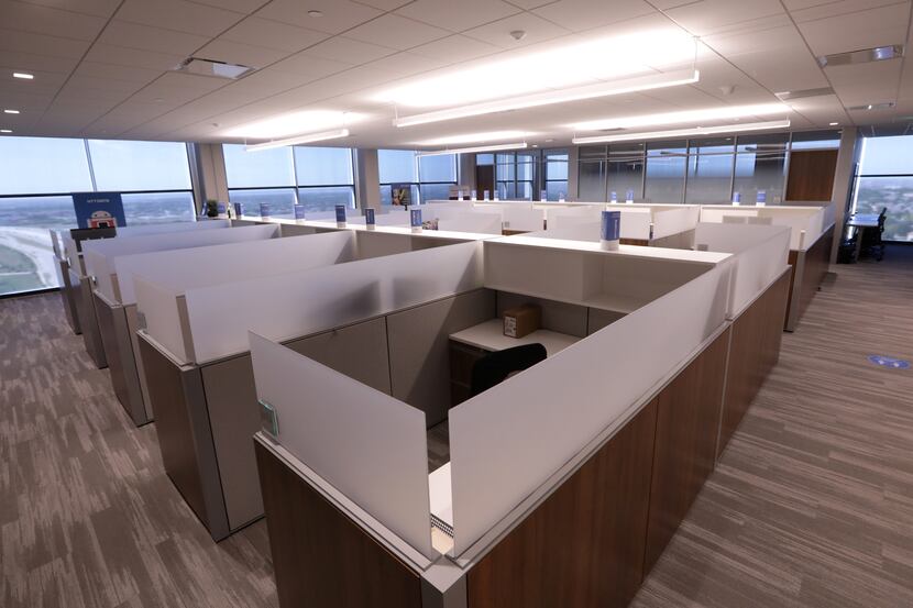 The offices of NTT Data Services in Plano have been mostly empty during the pandemic, and...