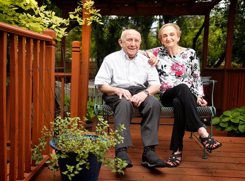 Holocaust survivor Max Glauben and his wife Frieda are photographed outside their Dallas...