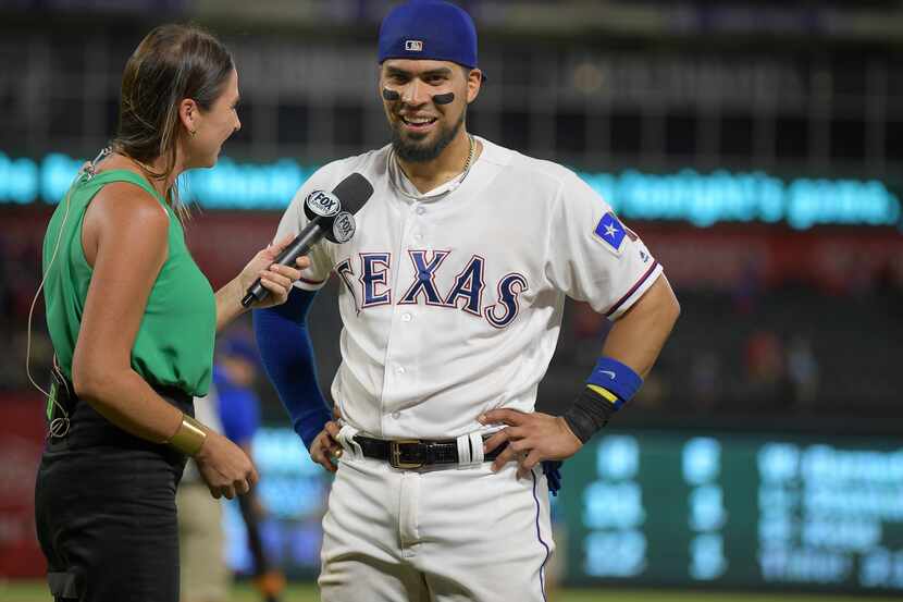 El catcher de los Texas Rangers, Robinson Chirinos, en una entrevista para Fox Sports...