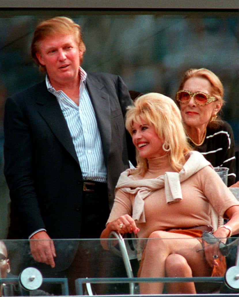 Donald Trump and his ex-wife Ivana Trump are seen together watching the men's singles finals...