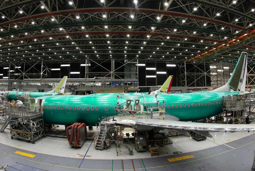 In this March 27, 2019, file photo, a Boeing 737 MAX 8 airplane is shown on the assembly...