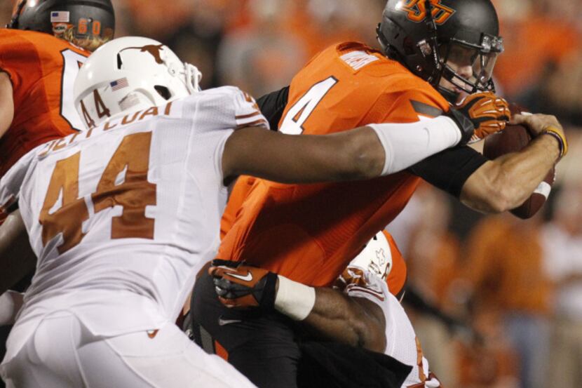 The Texas Longhorns host the Oklahoma State Cowboys at 2:30 p.m. Saturday on Fox (KDFW-TV,...