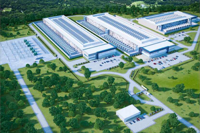 A rendering of the 100-acre datacenter project.