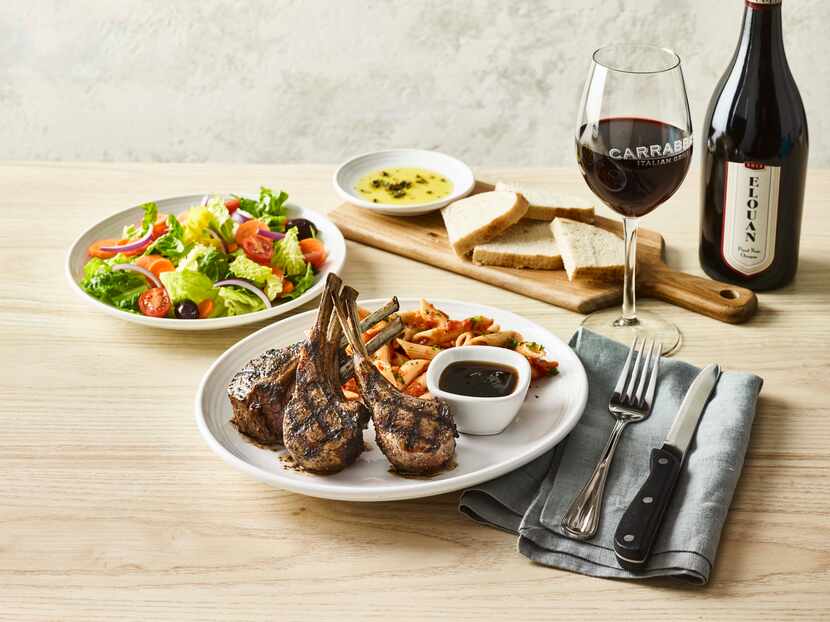Carrabba's Italian Grille offer Tuscan-grilled lamb chops prepared with a signature grill...