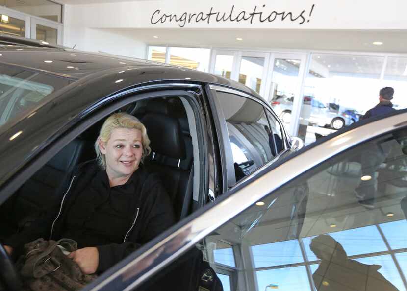 Christal Scott was overjoyed at receiving a 2012 Honda Accord at Ewing Buick-GMC dealership...