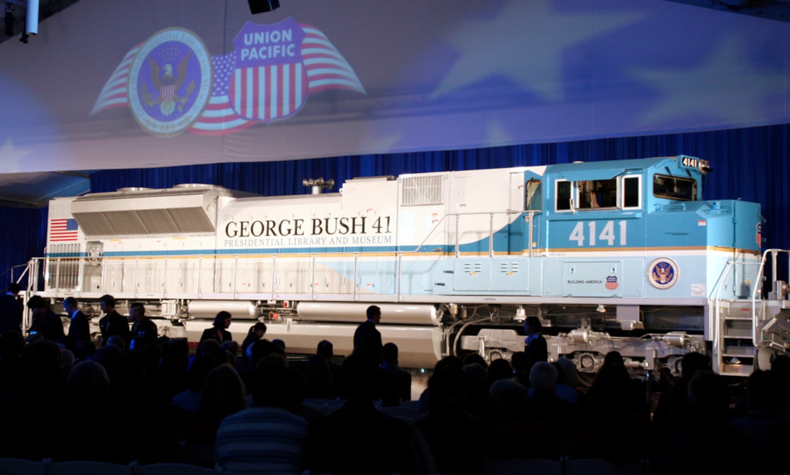 George H.W. Bush's casket was transported to College Station in a train unveiled in 2005 to...
