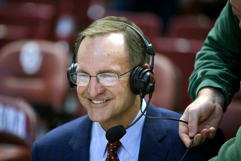 Oklahoma coach Lon Kruger smiles as he gets ready for an interview after winning his 600th...