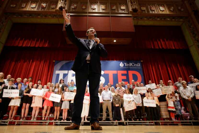  Republican presidential candidate Ted Cruz spoke at Woodrow Wilson Middle School on Sunday...