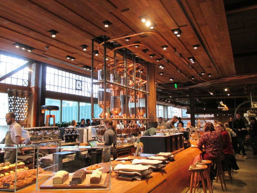 In addition to all kinds of specialty coffees, Starbucks Reserve Roastery in Seattle serves...