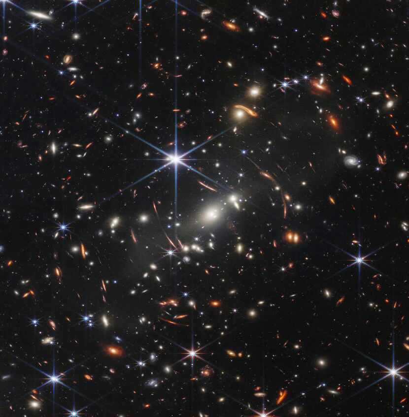 This image provided by NASA on Monday, July 11, 2022, shows galaxy cluster SMACS 0723,...
