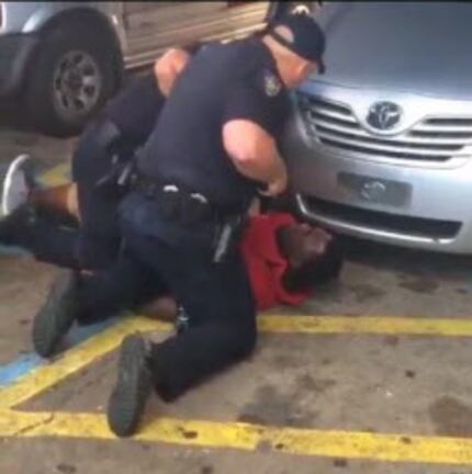 A screenshot of video showing Alton Sterling's final moments before he was fatally shot by...