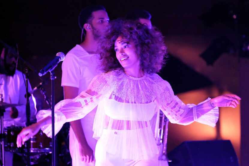 Solange Knowles performs at the after-party during the first cruise collection by Maria...