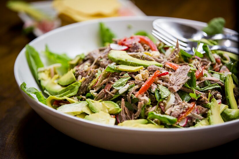 Ropa vieja salad prepared by Monica Greene.