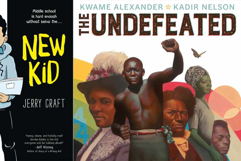 "New Kid" by Jerry Craft and “The Undefeated,” illustrated by Kadir Nelson, won the...