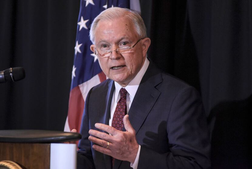 U.S. Attorney General Jeff Sessions speaks about immigration at Parkview Field in Fort...