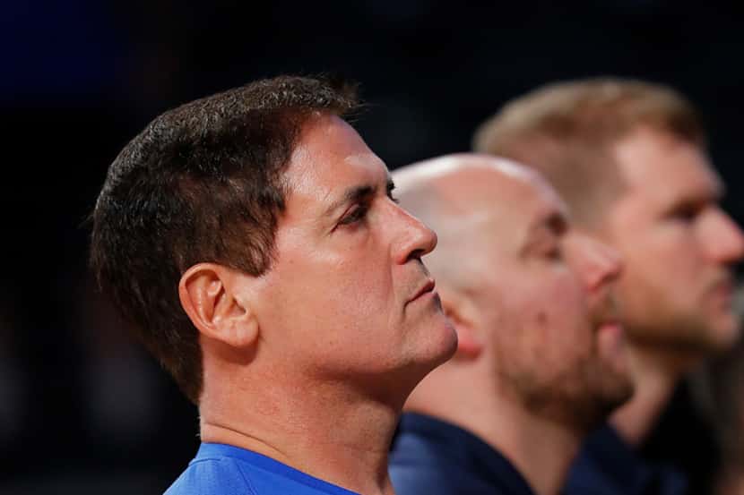 Mavericks' owner Mark Cuban and others will be treated to a special national anthem before...