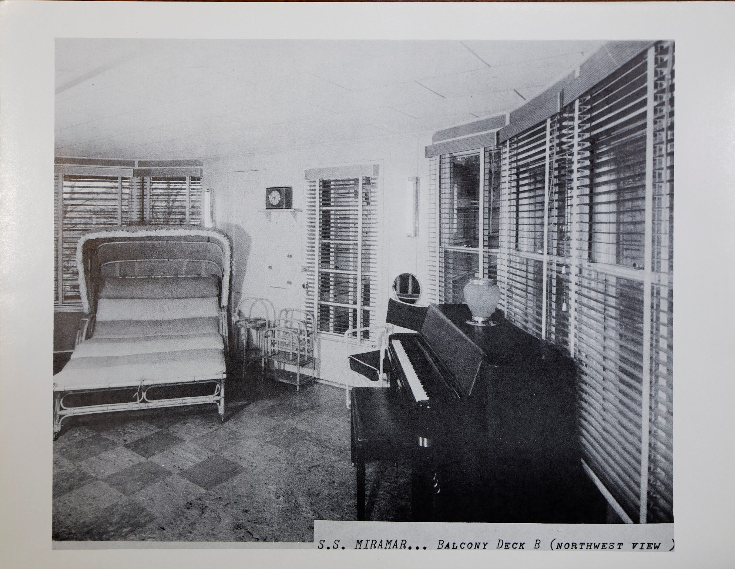 A room on the Balcony Deck B of an event hall behind a Highland Park home in the 1960s...