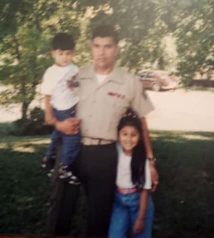 Alex Hernández with her father, Daniel, and her brother, Mark Anthony.