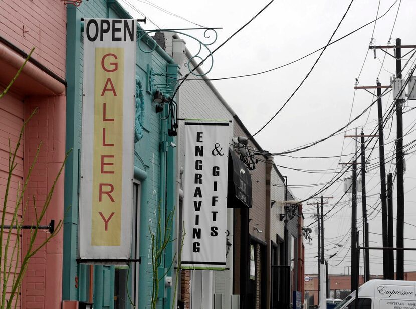 
An art gallery and an engraver on Levee Street in Dallas' Design District.
