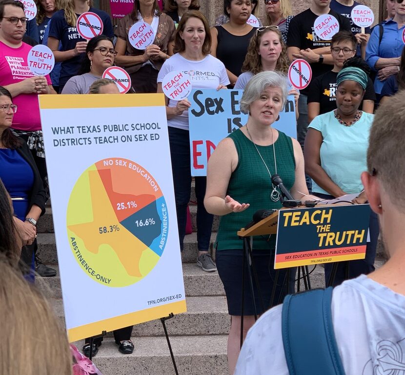 Susan Mack, an Austin parent, on Thursday joined two progressive groups in urging the State...