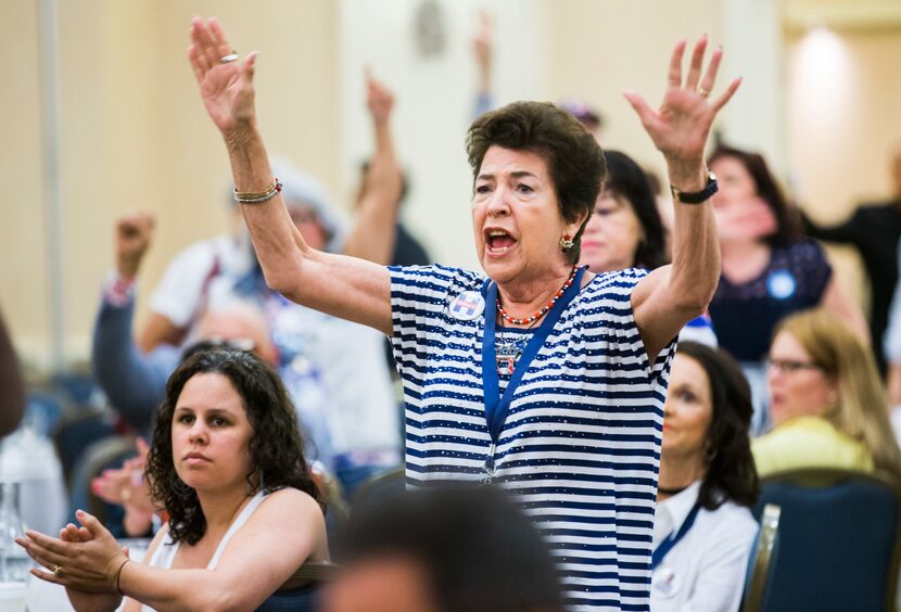 Hillary Clinton supporters booed Bernie Sanders supporters during the Texas delegation...