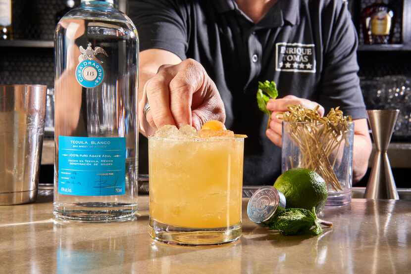 Enrique Tomas offers the cantaloupe margarita in celebration of National Margarita Day on...