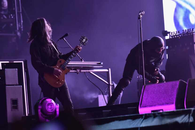 Adam Jones and Maynard James Keenan of Tool perform onstage during the 2017 Governors Ball...