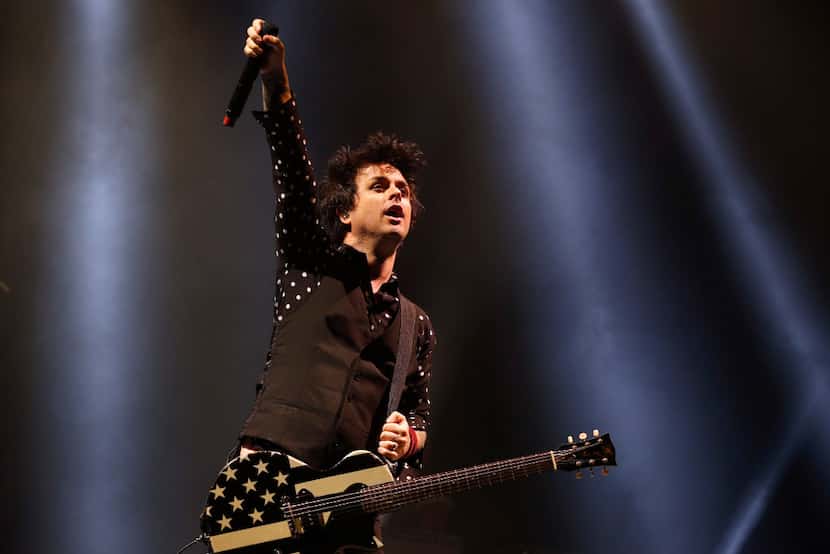 Billie Joe Armstrong of Green Day performs at American Airlines Center in Dallas on March 4,...