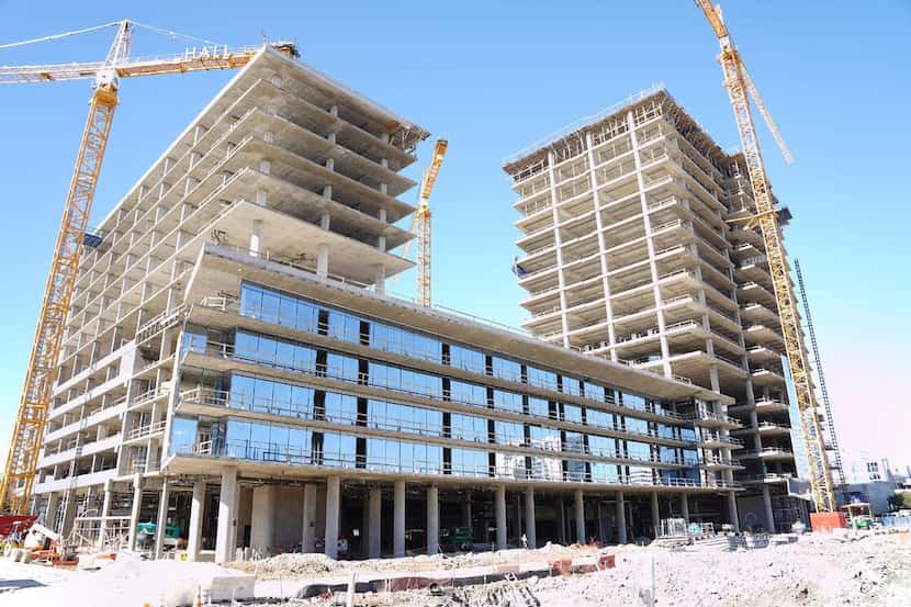 The Hall Park high-rise project has been under construction for more than a year.