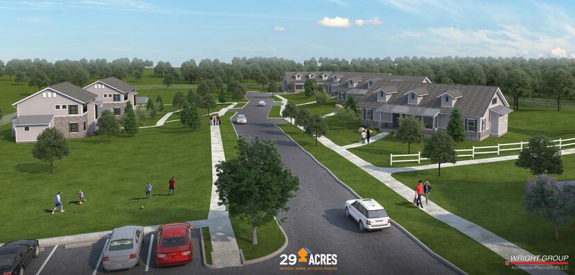 Artist's rendering of 29 Acres, a supportive living community for adults 18 and older with...