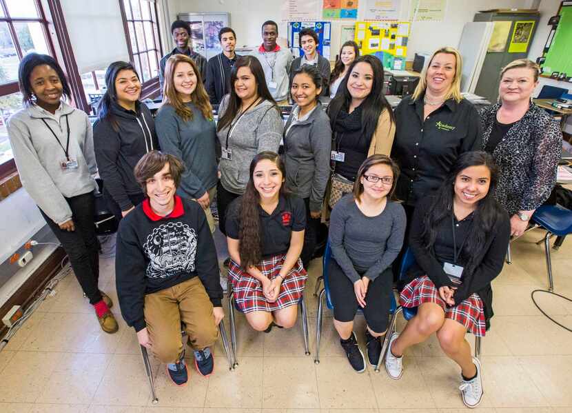 
Students of Woodrow Wilson High School's Finance Academy took a test in order to be able to...