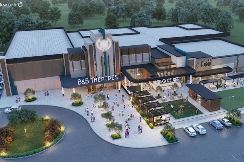 A rendering of the B&B Theaters location planned for the Red Oak Legacy Square development.
