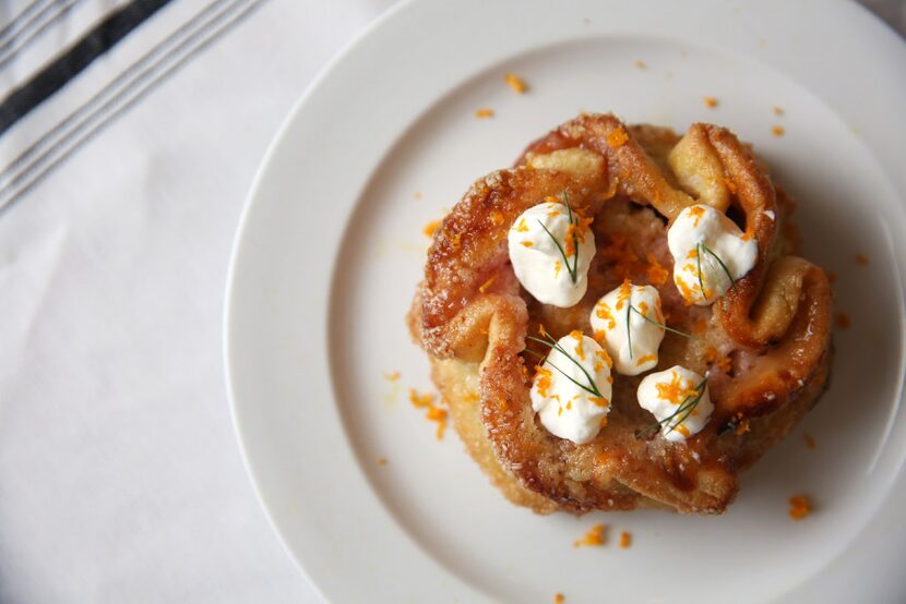 Strawberry rhubarb crostata at Piattello Italian Kitchen in Fort Worth, Texas on Wednesday,...