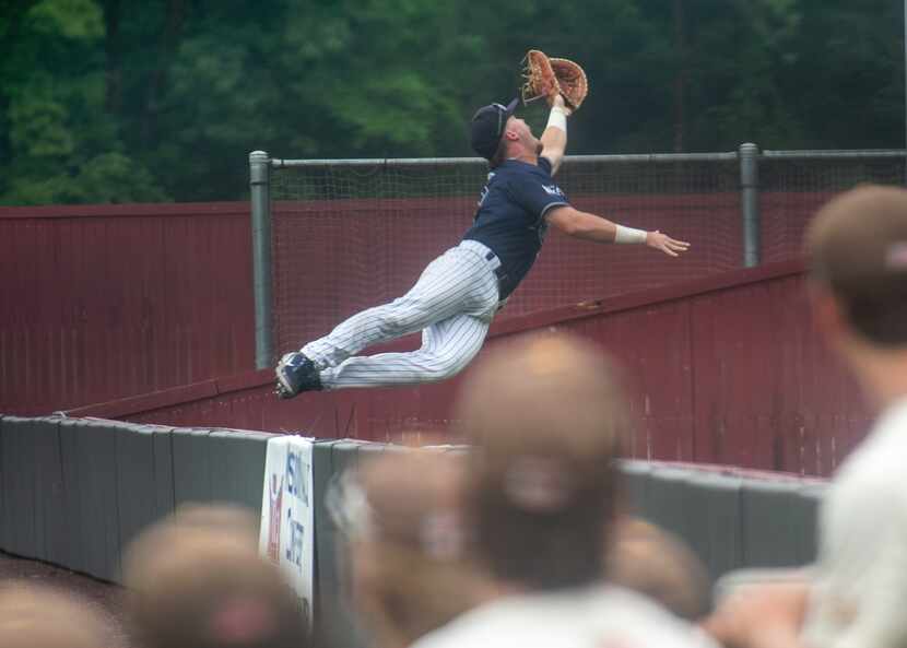 Cole Moore attempts a catch against Valparaiso on Wednesday, May 26, but can't come up with...