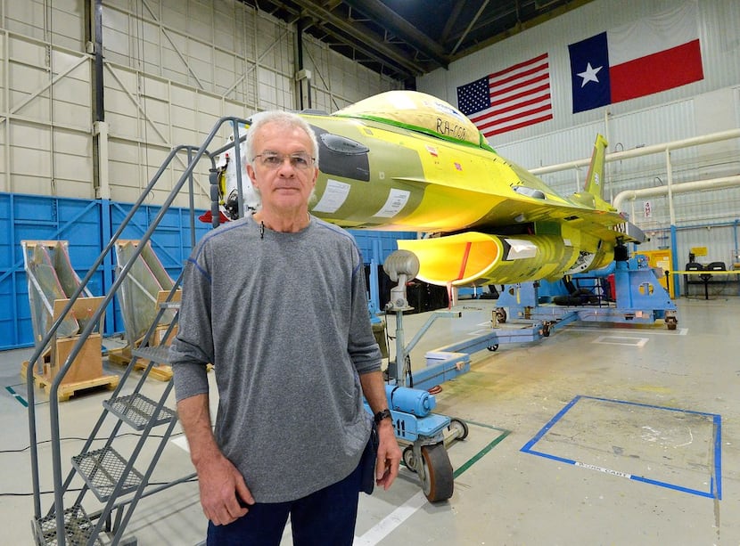 Paint finisher Robin Atkins talks about the F-16 program at Lockheed Martin Aeronautics in...