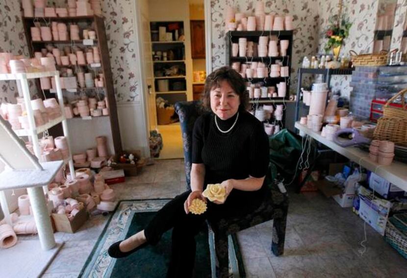 
Molds and candle- making supplies have taken over Susan Plapp’s Mesquite home. “You should...