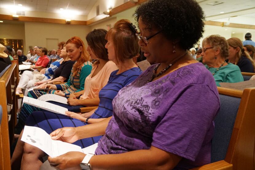 Sheridan Braggs participates in the Interfaith Peace Service at Congregation Beth Torah in...