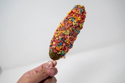 The Fruity Pebble Pickle will get people talking. It's a pickle wrapped in a Fruit Roll-Up...