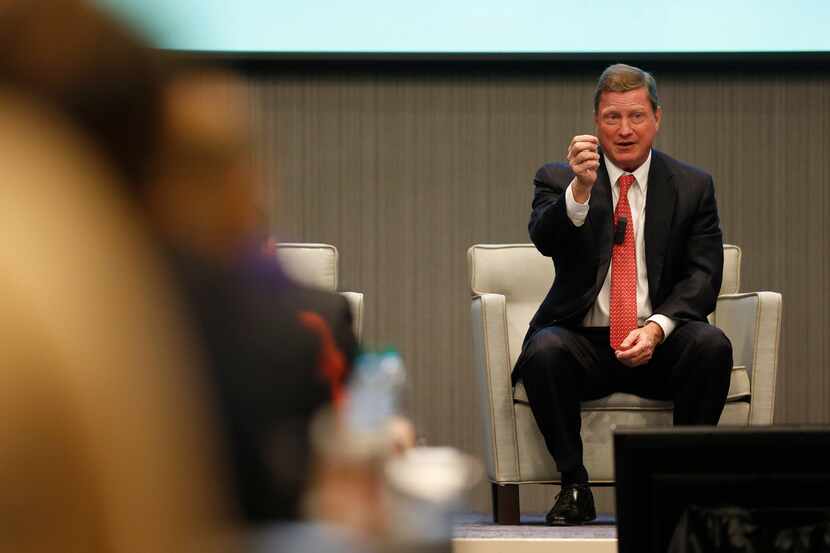 Tom Fanning, chairman, president and CEO of Southern Co., spoke during a panel titled "The...