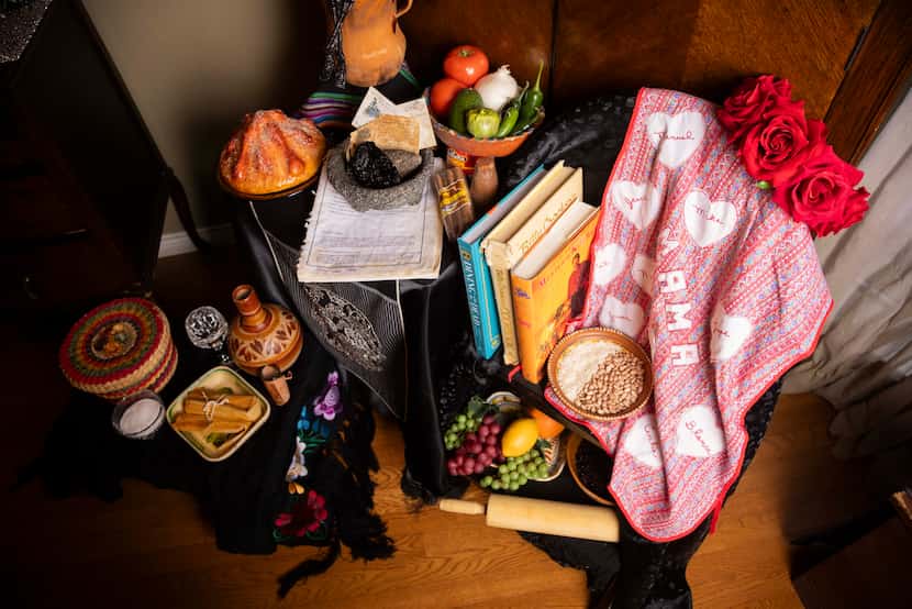 Debbie Flores Renteria has an ofrenda dedicated to her family’s cooking traditions.