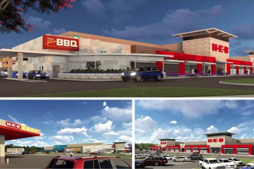 H-E-B renderings supplied by the supermarket chain to the City of Mansfield. 
