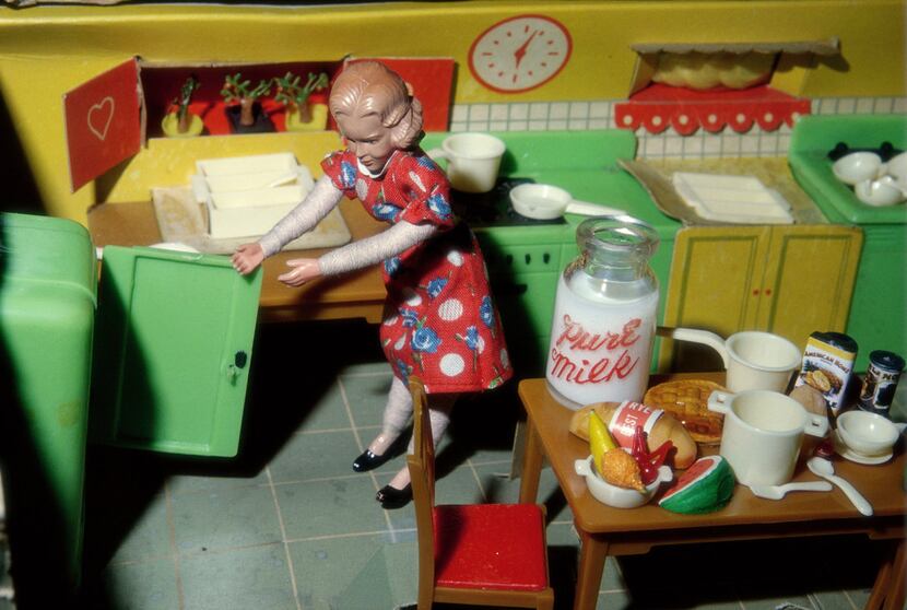 Laurie Simmons'  'Woman Opening Refrigerator/Milk to the Right,' 1979