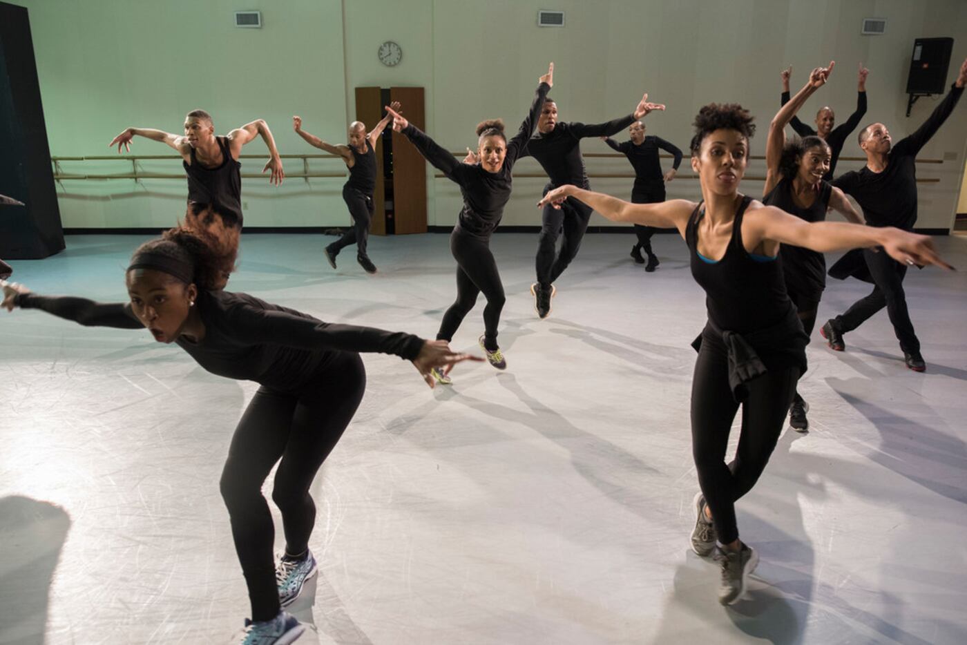 Dallas Black Dance Theatre members rehearse Displaced, Yet Rebirthed at the company's Dallas...