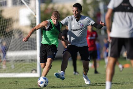 FC Dallas Training
FRISCO, TX - AUG 28: Abel Aguilar of FC Dallas warming up during training...