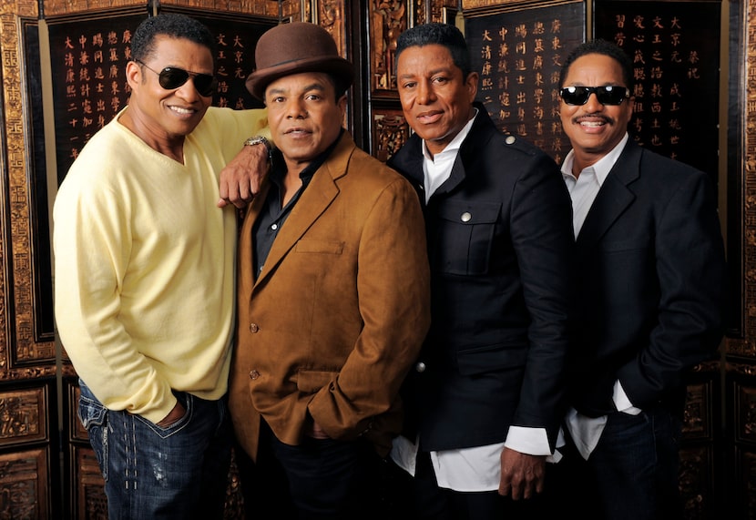 Brothers Jackie Jackson (from left), Tito Jackson, Jermaine Jackson and Marlon Jackson pose...