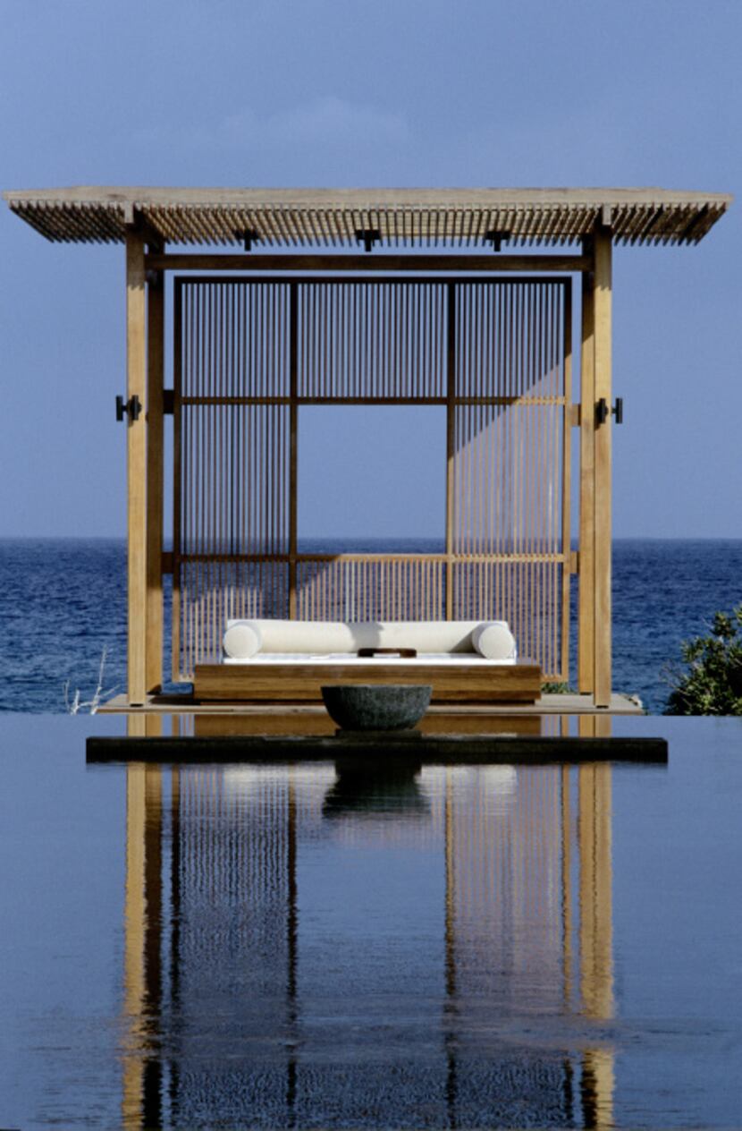 Spa day bed at the Amanyara Resorts in the Turks and Caicos Islands.