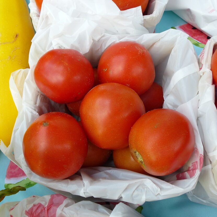 Baugh Farms was selling some of the first local field tomatoes at the McKinney Farmers...