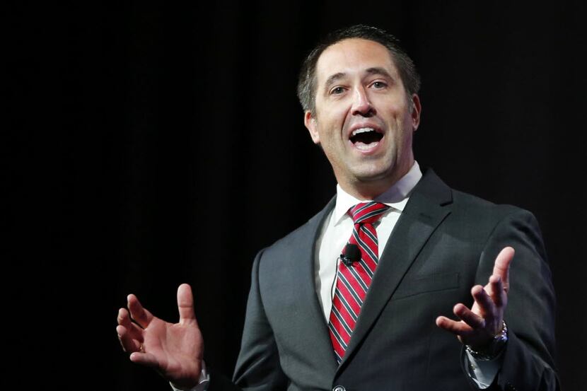 Texas Comptroller Glenn Hegar speaks during the 2016 Texas Republican Convention at the Kay...